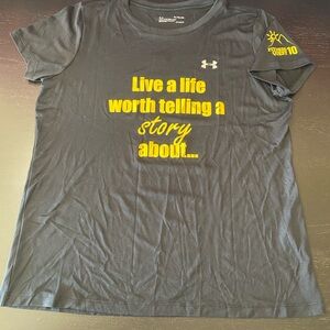 Under Armour Charcoal Tee with Yellow Graphic